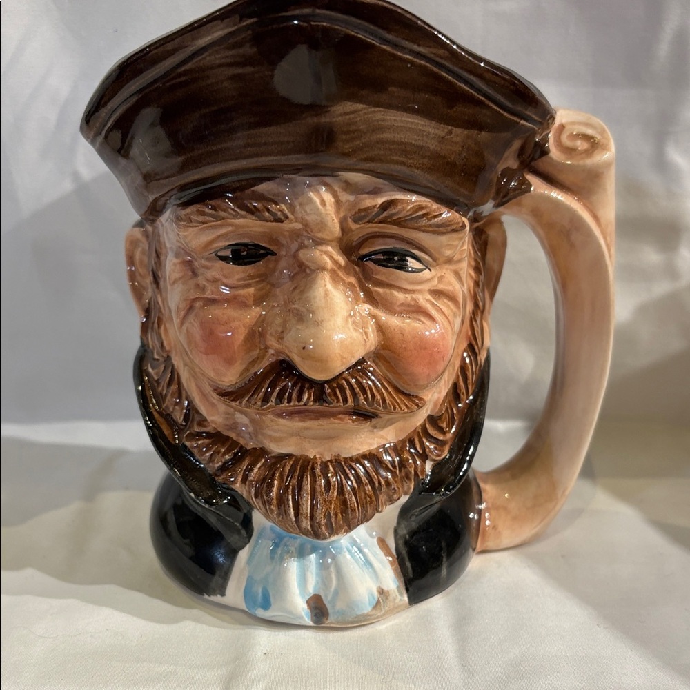 Vintage Character Nautical Captain Mug/ Scroll Map Handle 5” high